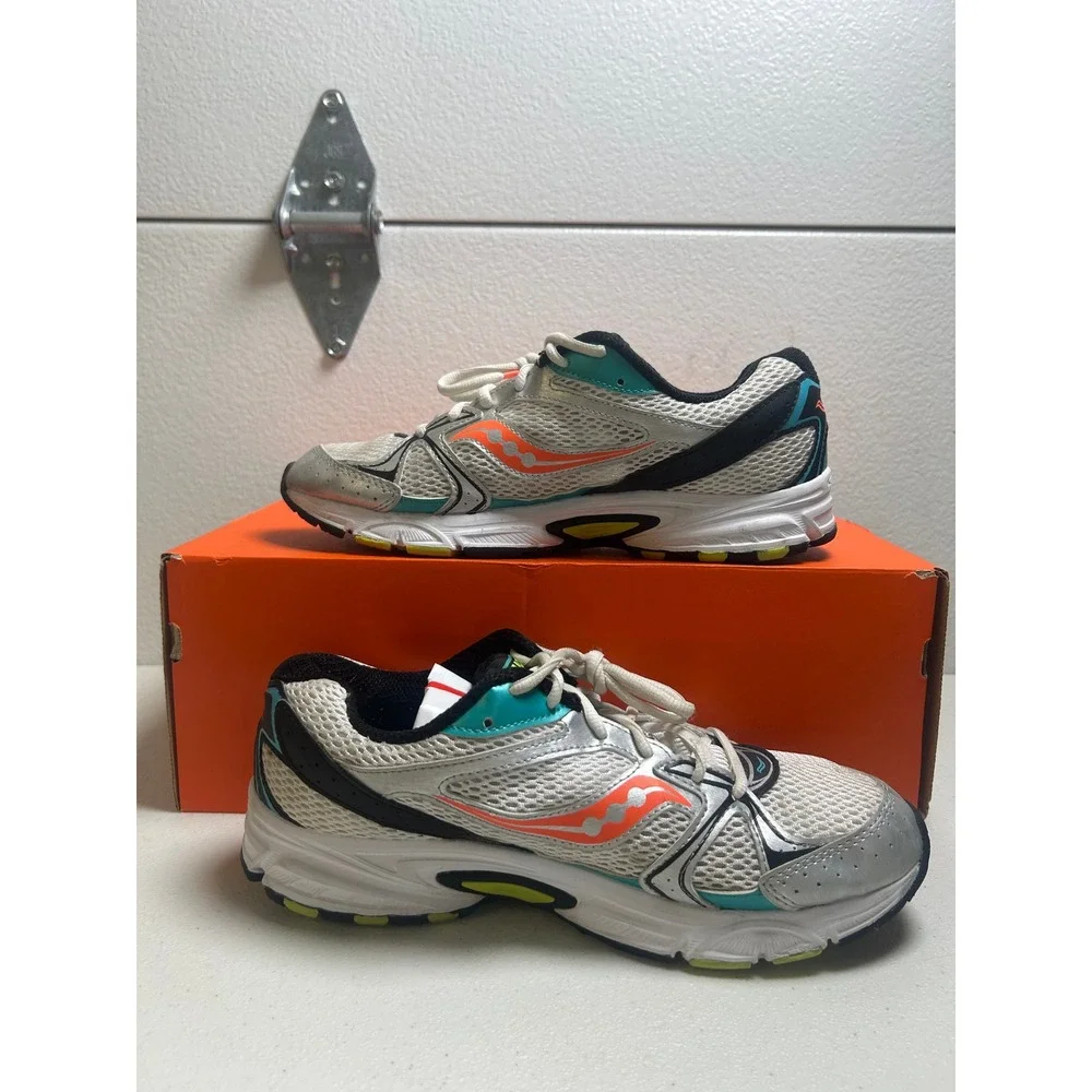 Saucony Cohesion 2K  Silver White Orange 9.5m #2705